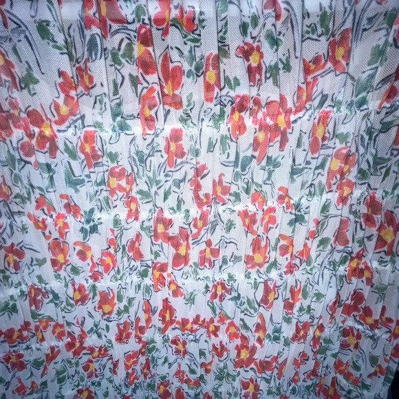 ZARA Floral Smocked Maxi Dress Puff Sleeve Size Small Bohemian Preppy Casual - Picture 4 of 7